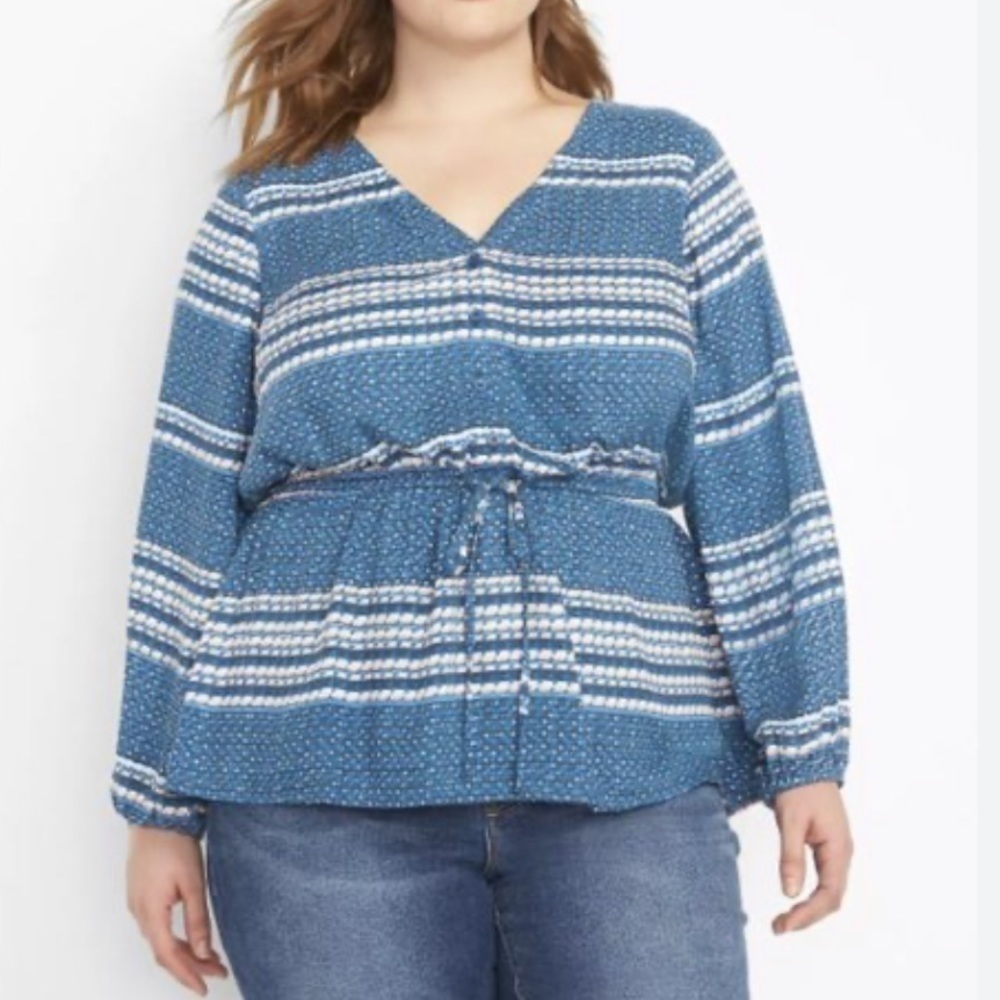 Lane Bryant No-Peek Button-Front
Peplum Blouse size 26